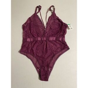 Lingerie sexy lace‎ sheer Teddy Size 2X Burgundy Bodysuit
